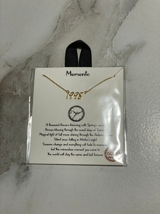 Year 1998 Print Charm Necklace