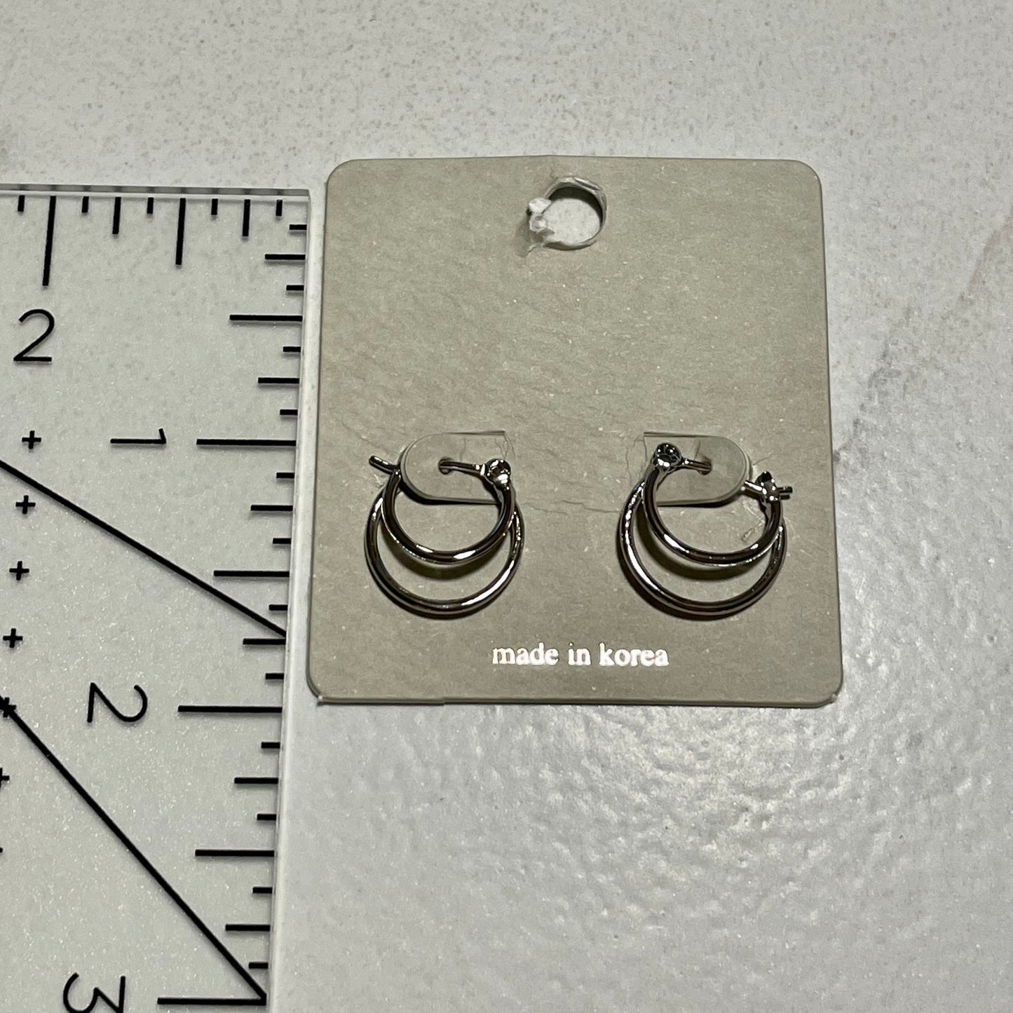 Layered Silver Latch Hoop Earrings