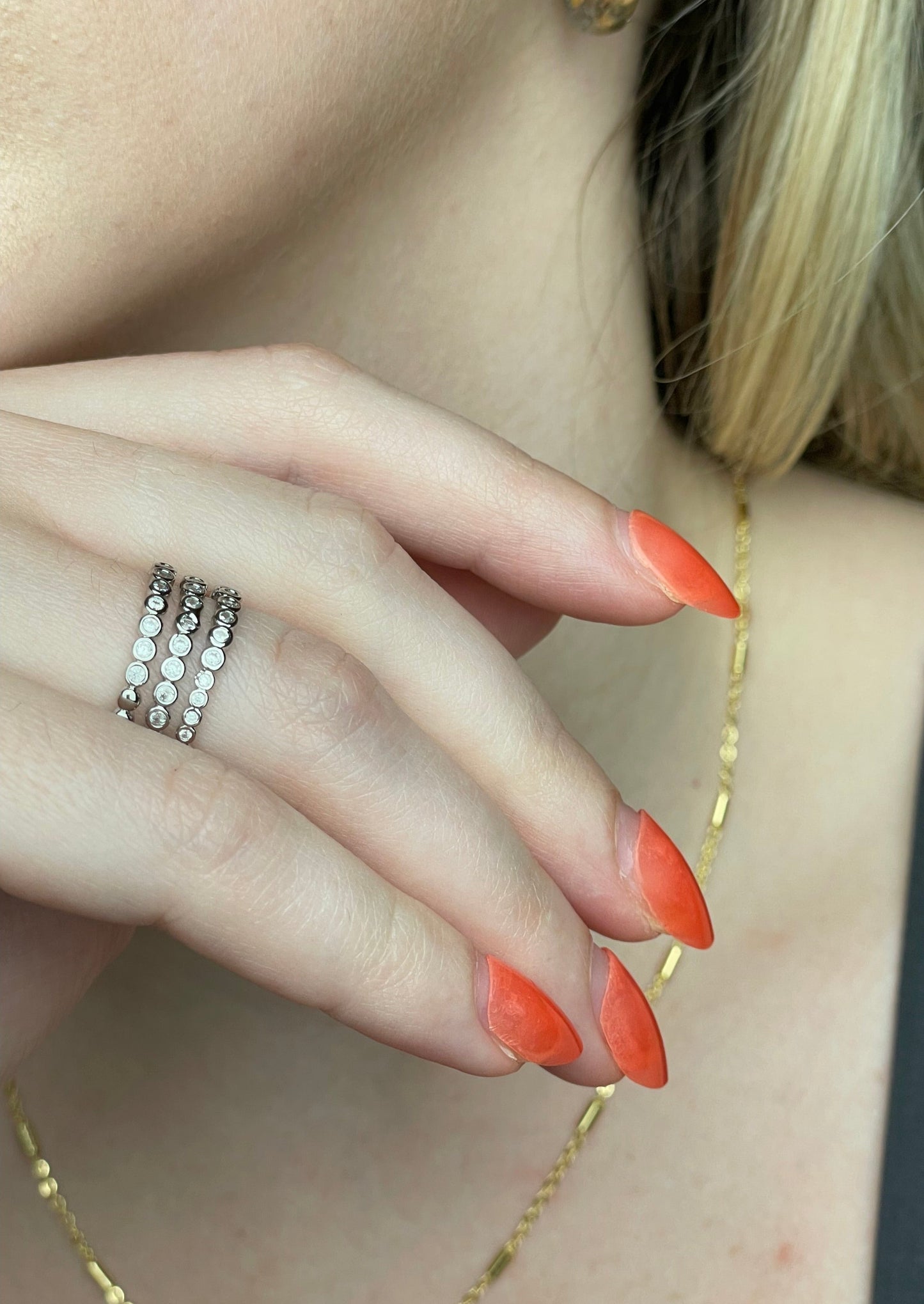 Diamond Spiral Rings