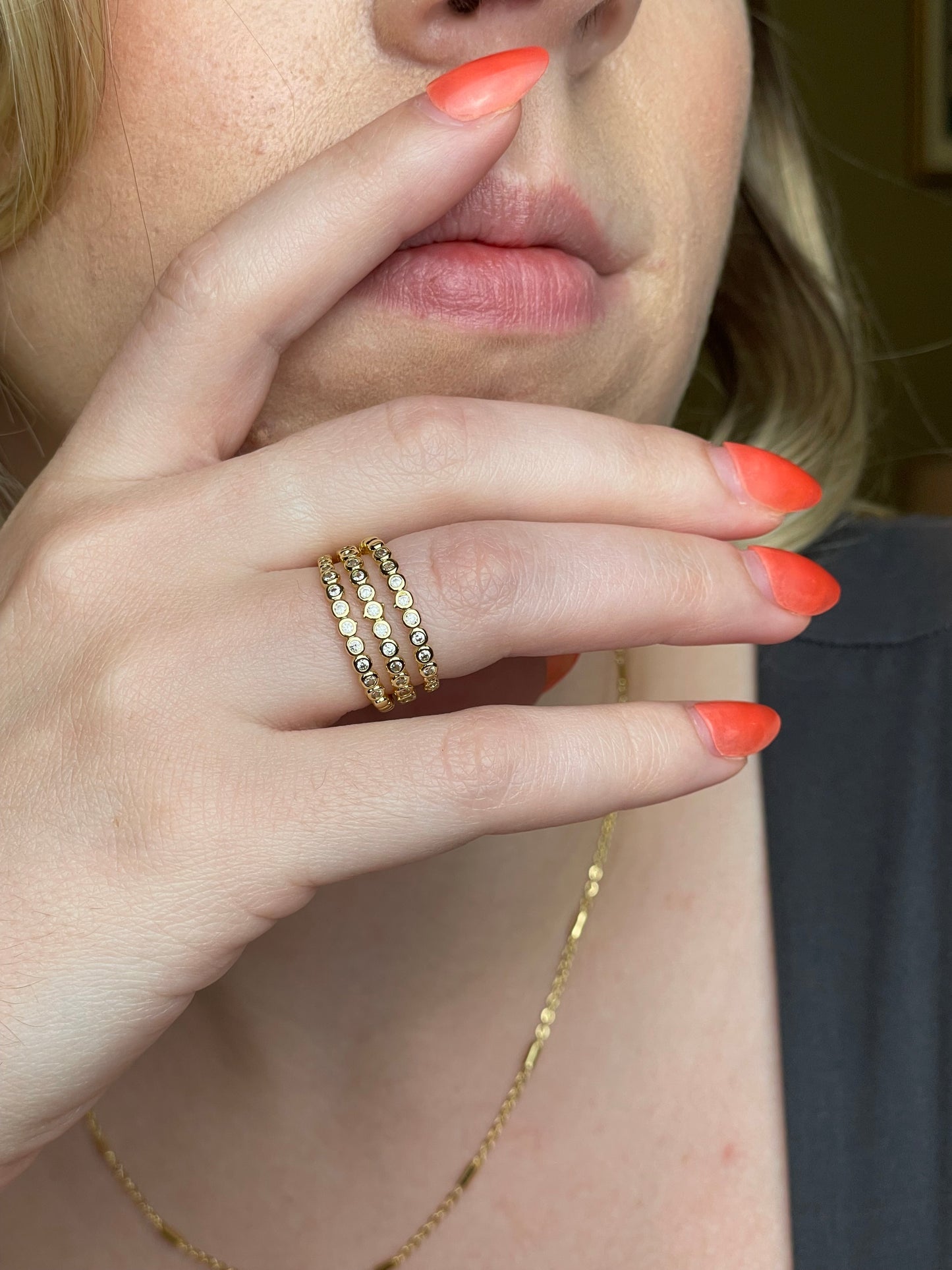 Diamond Spiral Rings