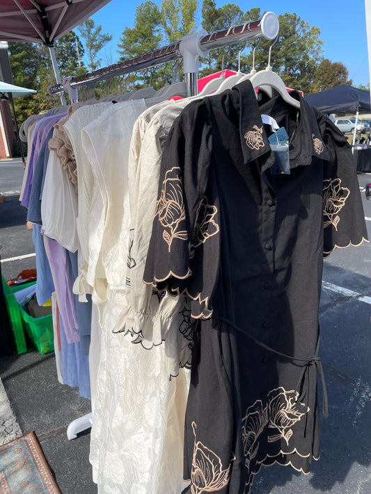 Embroidered Shirt Dress