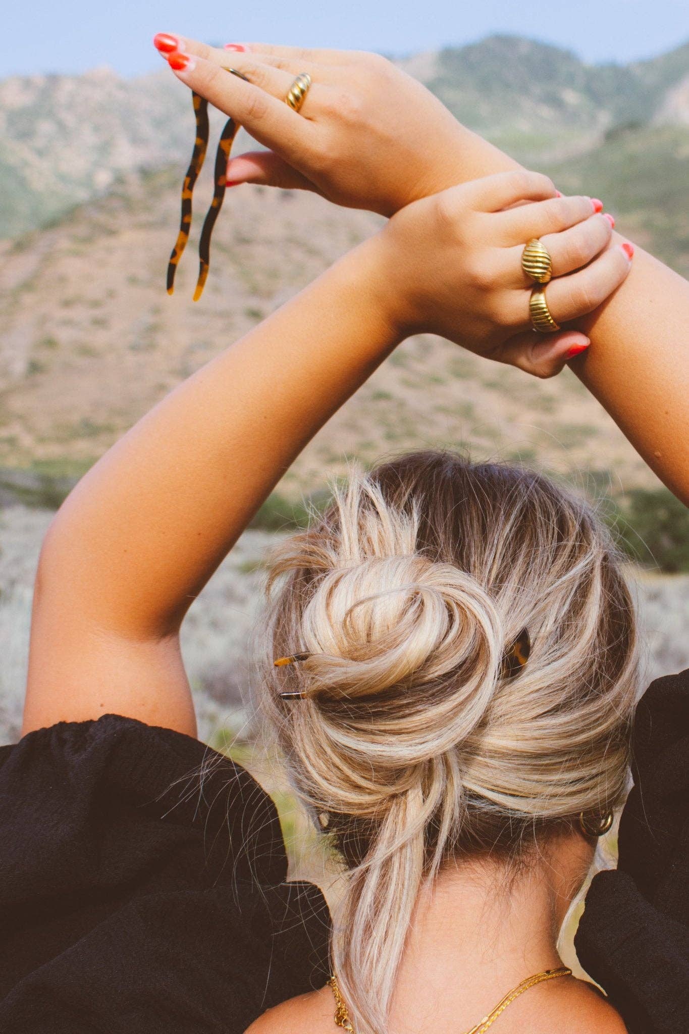 Dark Tortoise Chignon Pin