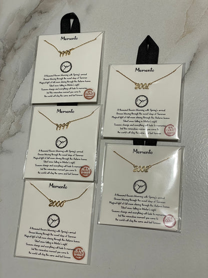 Year 1998 Print Charm Necklace