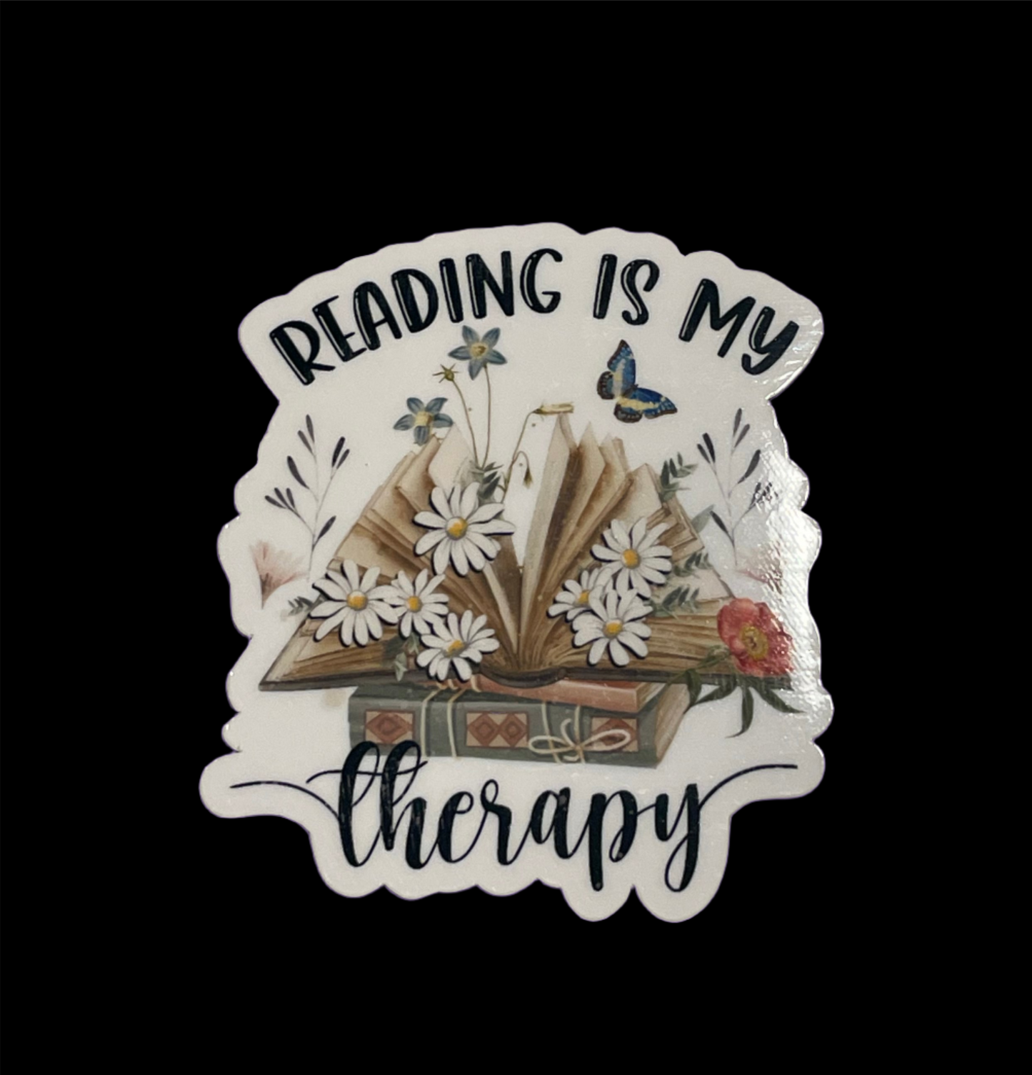 Reading is My Therapy Sticker