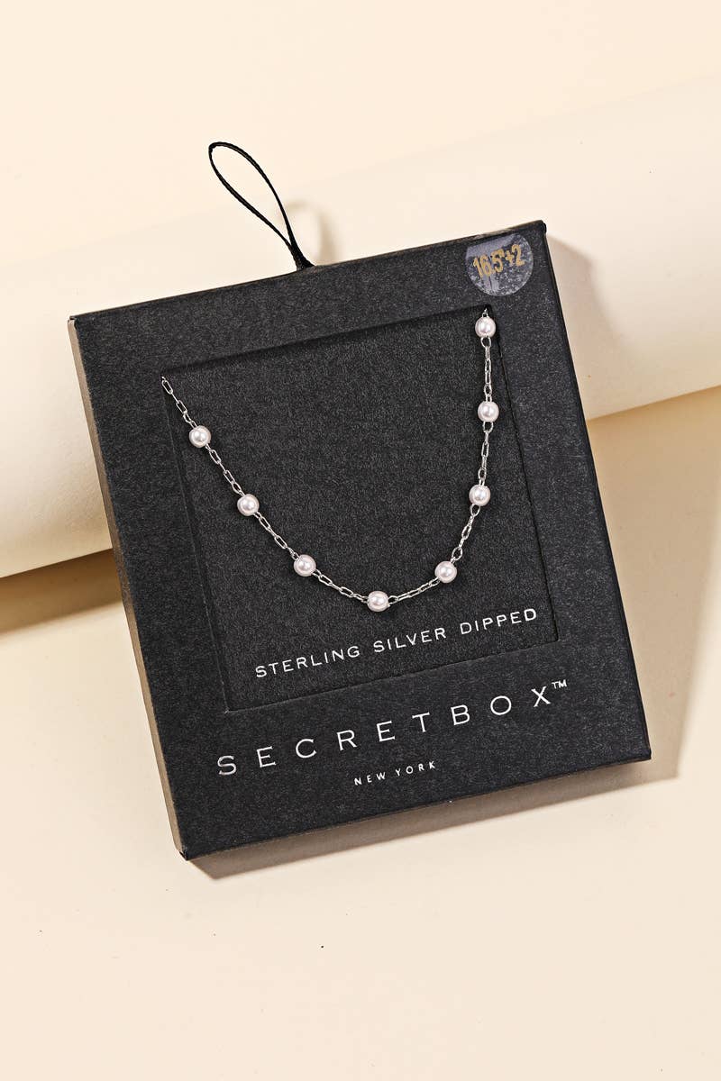 Secret Box Chain Pearl Station Necklace